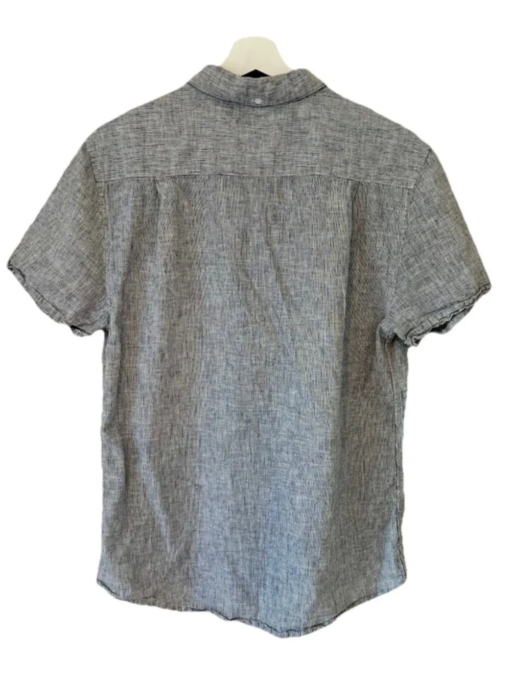 Onia Revolve Gray ShortSleeve Linen Blend Up Shirt Size M Coastal Beach Vacation - Picture 4 of 7